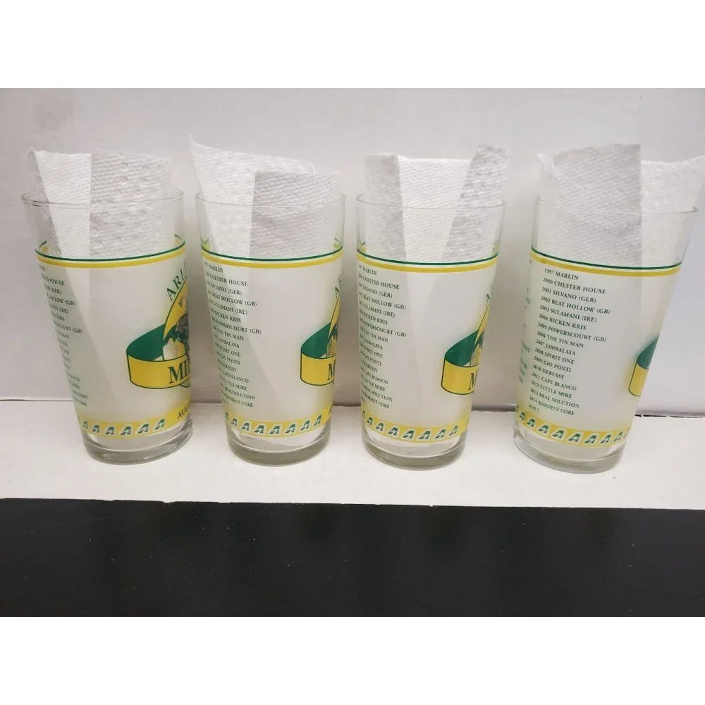 2015 Arlington  Million Glasses-Set of 4-closed Arlington‎ Park Horse Race Track